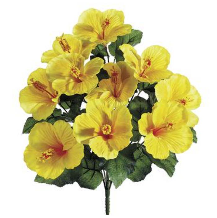 19'' Artificial Hibiscus Bush ( FBH168-Yellow )