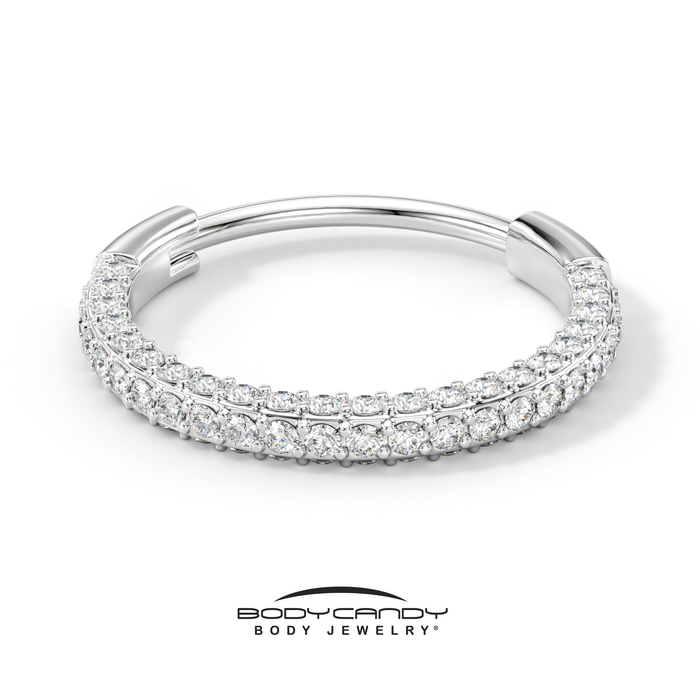 20G Implant Grade Titanium Triple Sided Micro Gem Hinged Nose Hoop