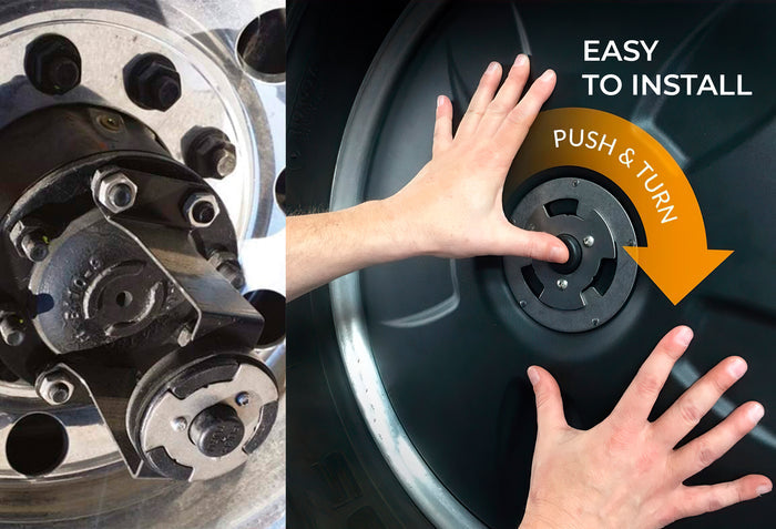 22.5" Aerodynamic Wheel Cover for Semi Trucks (drive axle), Twist & Lock 1 Pc