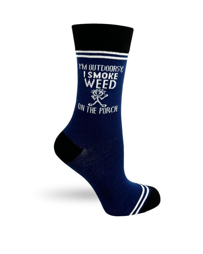 (3 Pairs) I’m Outdoorsy I Smoke Weed on the Porch - Hey Now Unisex Crew Socks - Wholesale