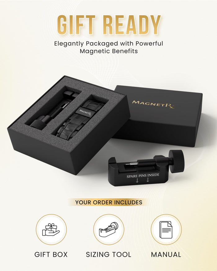 3x Strength Titanium Magnetic Bracelet for Men (Black)