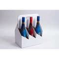 6 Bottle Wine Carrier - Open Style - White Kraft Finish -