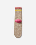 KAPITAL 60 Yarns Ivy Rainbowy Happy Heel-Hold Socks Beige - Pink Underwear Socks K2504XS534 BEIGEXPINK