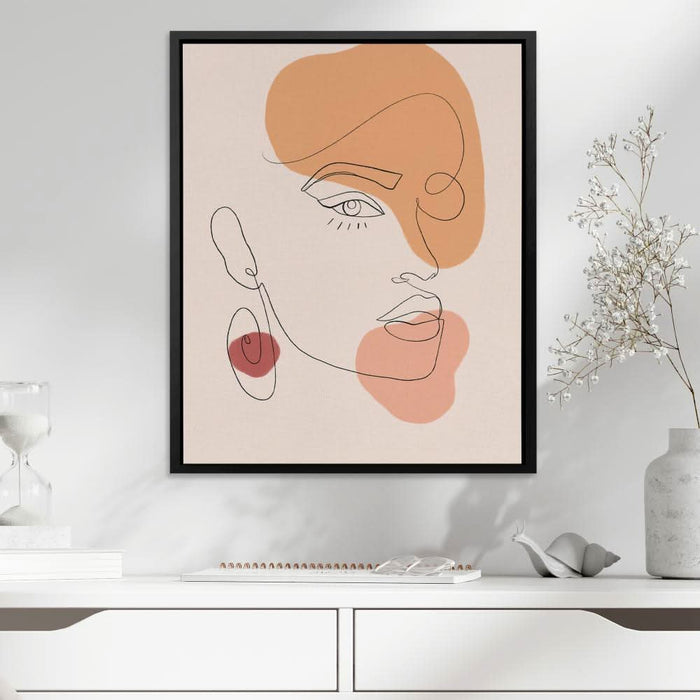 Abstract Female Face - Abstract Wall Art in Black Frame