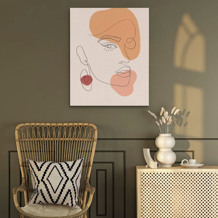 Abstract Female Face - Bohemian Canvas Wall Art
