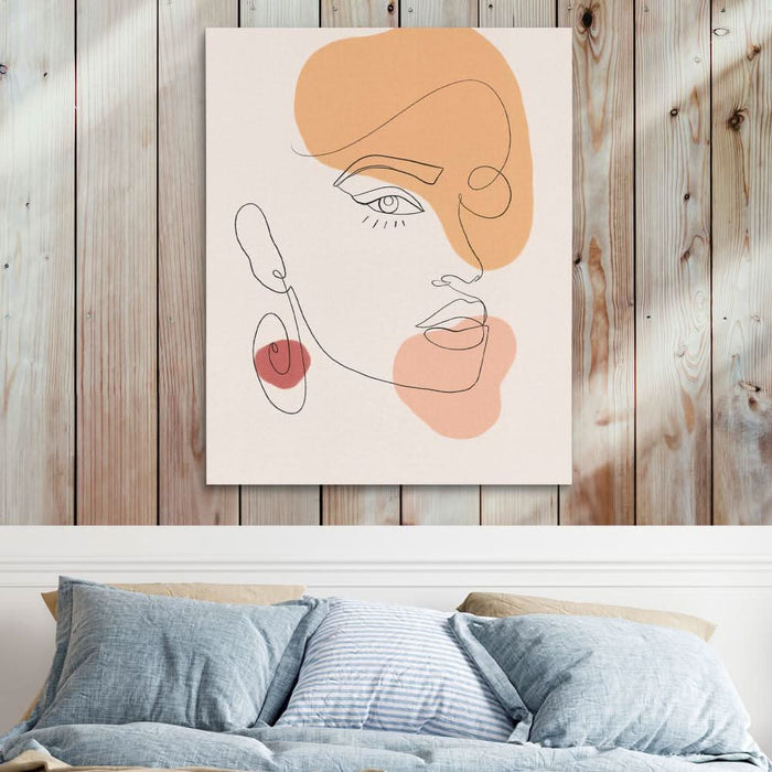 Abstract Female Face - Large Abstract Canvas Print