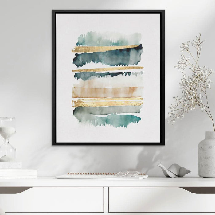 Abstract Forest with Gold - Forest Art for Living Room