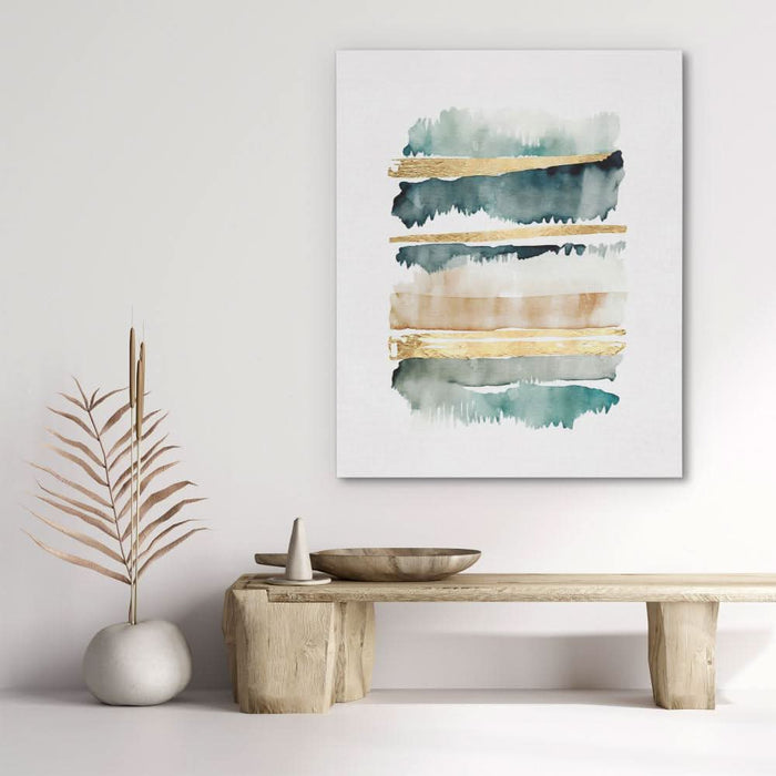 Abstract Forest with Gold - Modern Canvas Wall Art