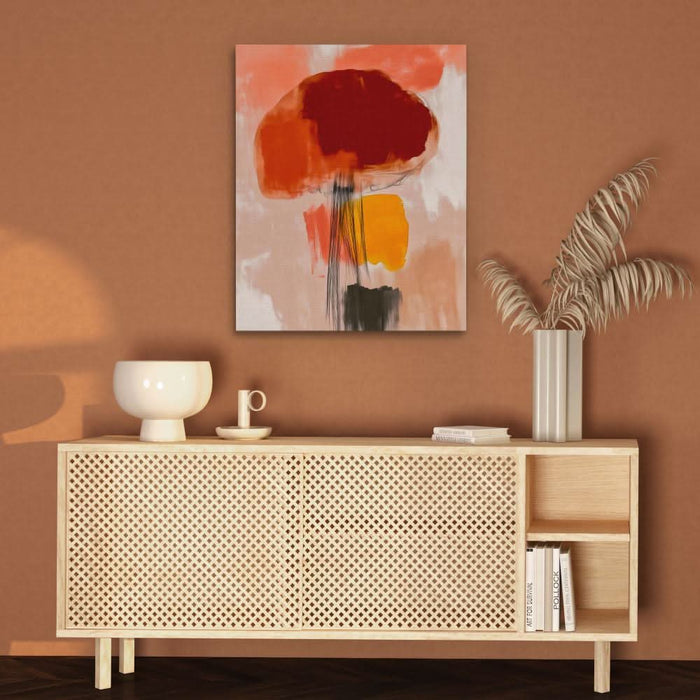 Abstract Jellyfish - Orange Beach House Canvas Print