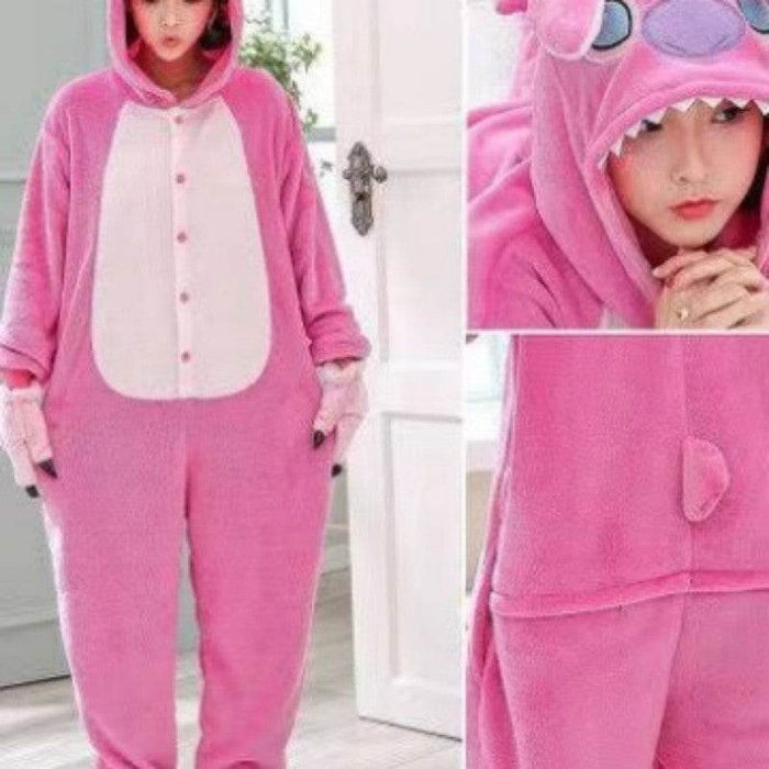 Adults Onesie Zip Up Animal Pajamas One Piece Sleepwear
