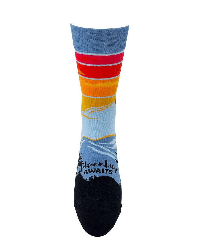 Adventure Awaits Men's Novelty Crew Socks