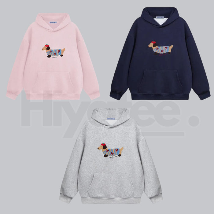 Aelfric Eden Cartoon Dog Hoodie – Embroidered Oversized Pullover