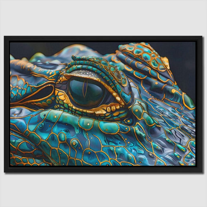 Alligator Eye - Modern Green Canvas Wall Art