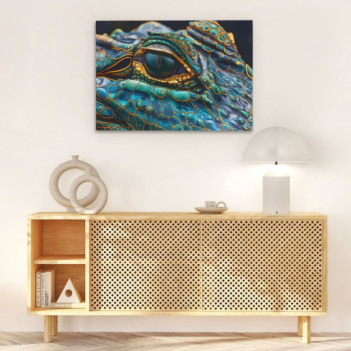 Alligator Eye - Animals Wall Art in Black Frame