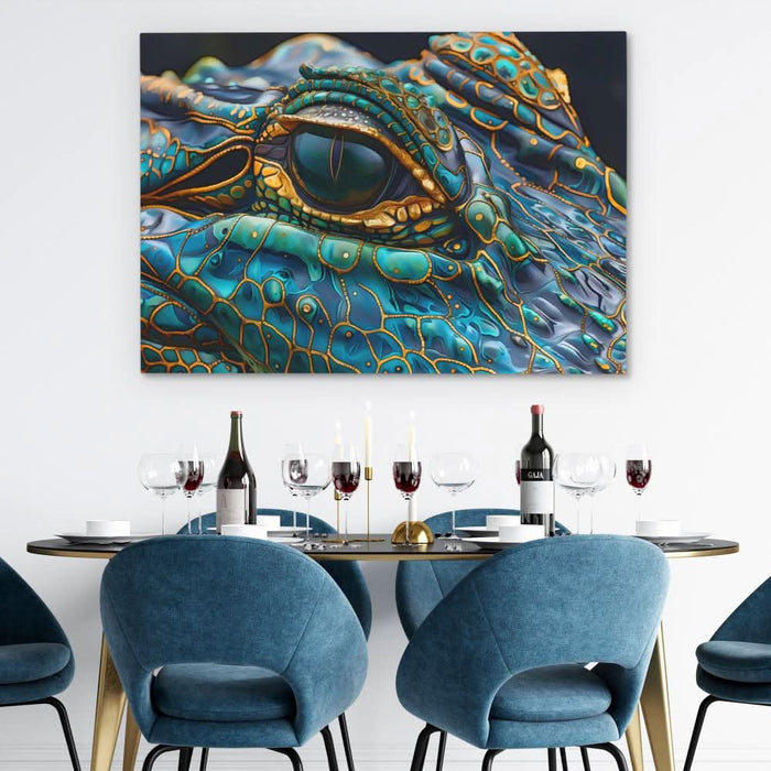 Alligator Eye - Green Wall Art for Office