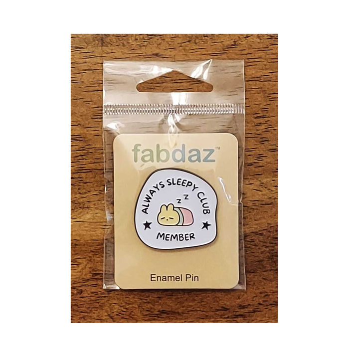 Always Sleepy Club Member Enamel Pin with Metal Frame