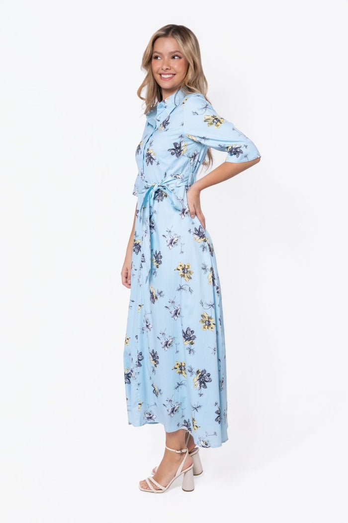 Anika Dress (Blue Flower)