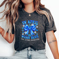 "April We Wear Blue" Autism Awareness – Coquette Bow Puzzle Graphic