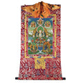 Chenrezig - Tibetan thangka painting, detailed view