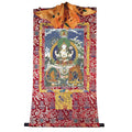 Chenrezig - Tibetan thangka painting, detailed view