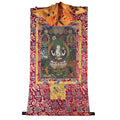 Chenrezig - Tibetan thangka painting, detailed view
