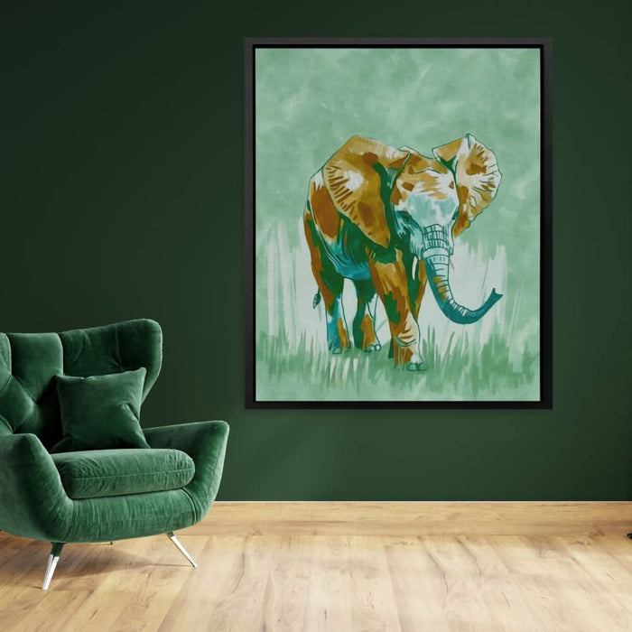 Baby Elephant - Brown Canvas Wall Art