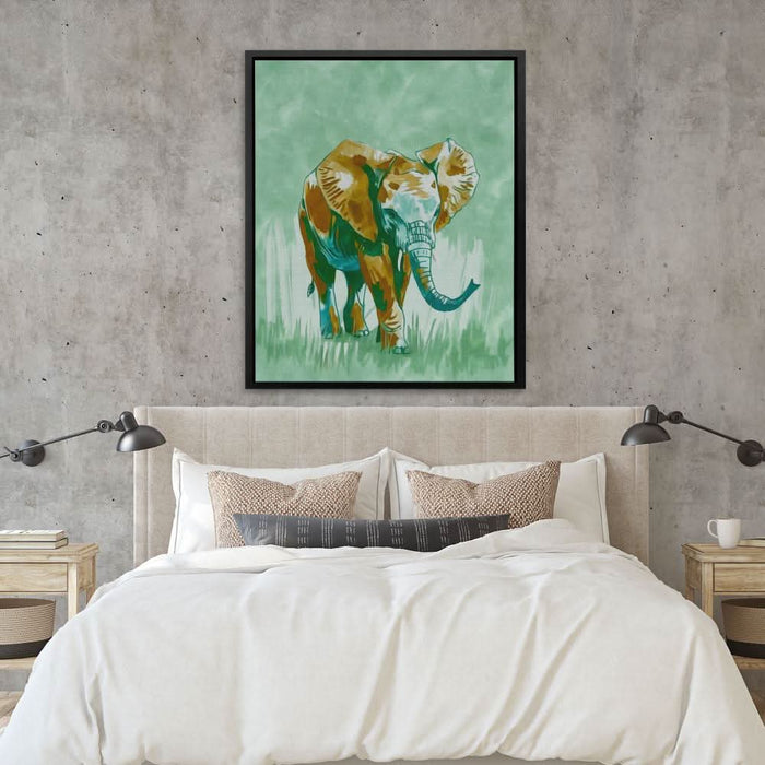 Baby Elephant - Elephant Wall Art in Black Frame