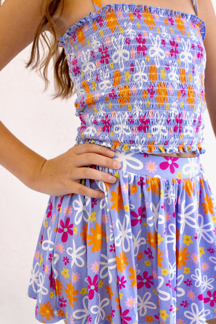 Bamboo Skirt Set - Purple Peony