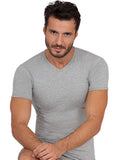 BASIC COTTON Free Spirit Premium Quality Brushed Cotton Men's V-Neck T-Shirt Made in Italy