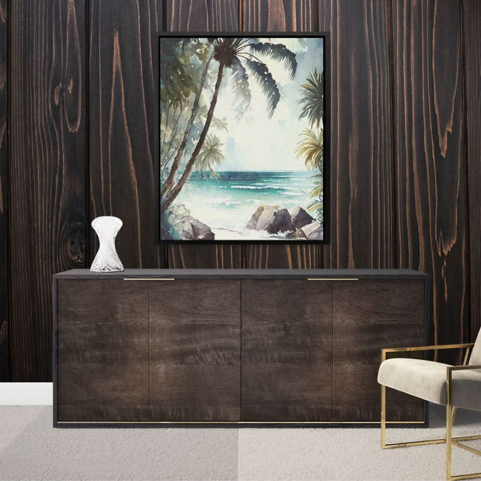 Beach Bounty - Modern Wall Art in Black Frame