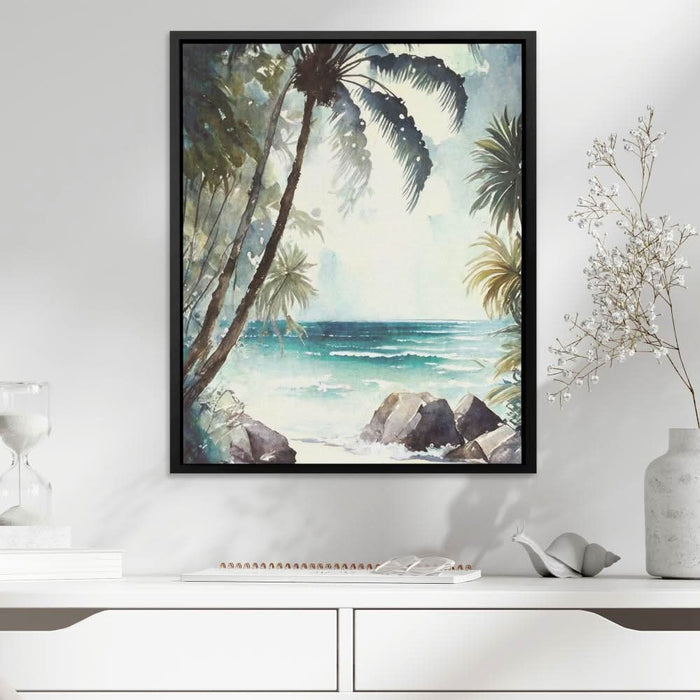 Beach Bounty - Beach Wall Art in Black Frame