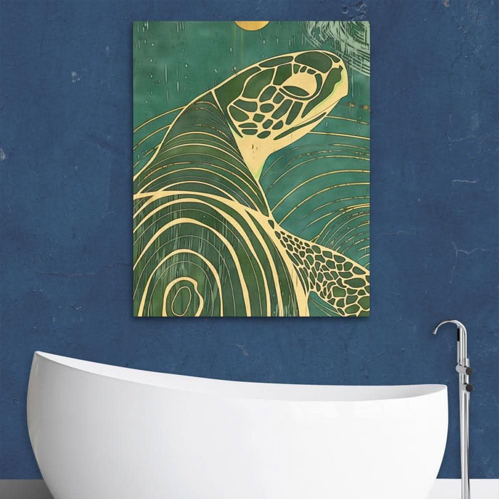 Beach Turtle - Beach House Art for Living Room