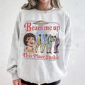 Beam Me Up This Place Sucks Sweatshirt: Funny Retro UFO Graphic Crewneck