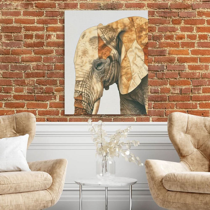 Beige Elephant - Animals Art for Bedroom