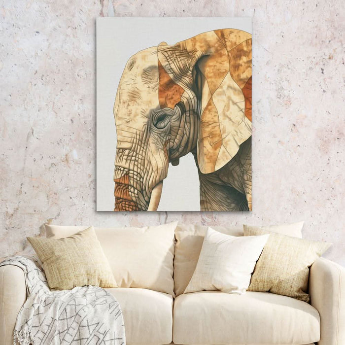 Beige Elephant - Large Canvas Print