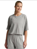 Better Than Ever Cropped Tee-Heather Grey