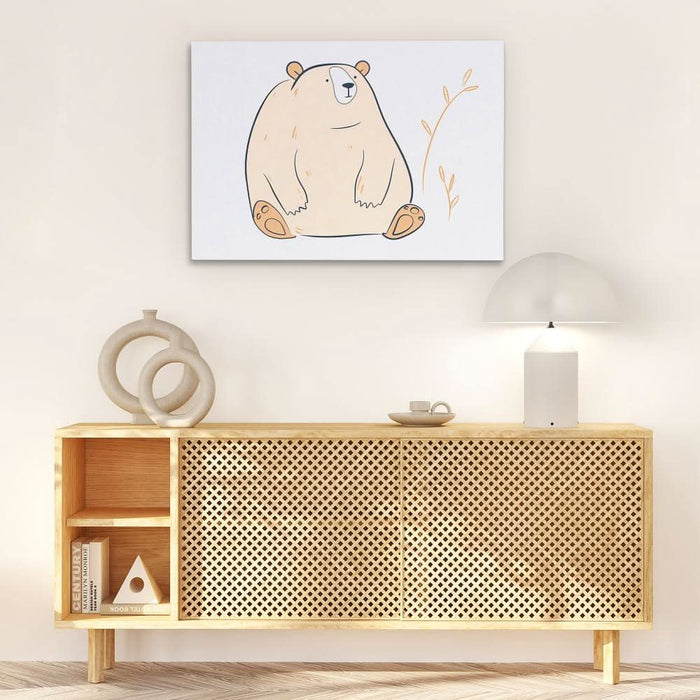 Big Bear Doodle - Neutral Bear Canvas Print