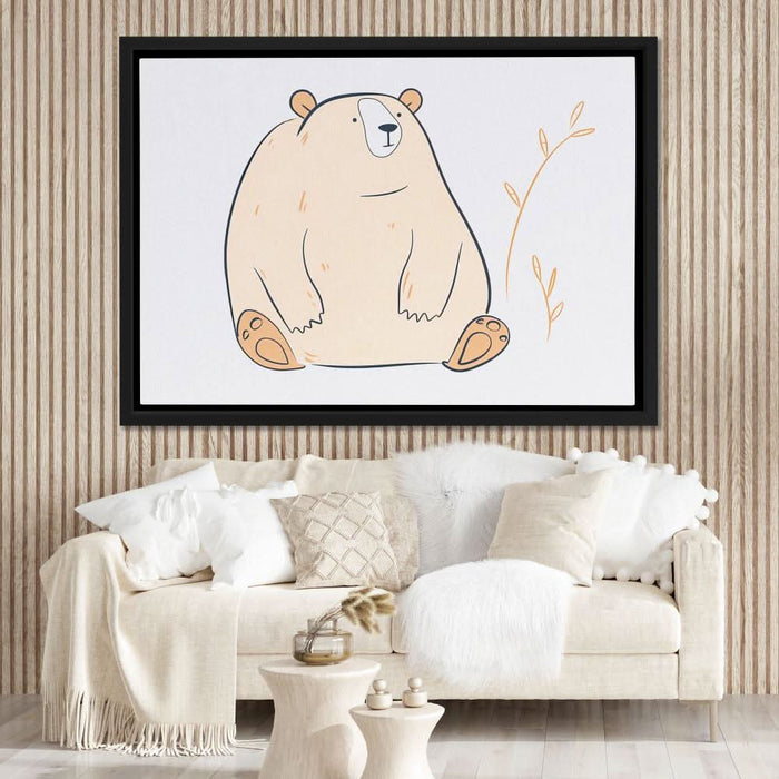 Big Bear Doodle - Neutral Wall Art for Nursery