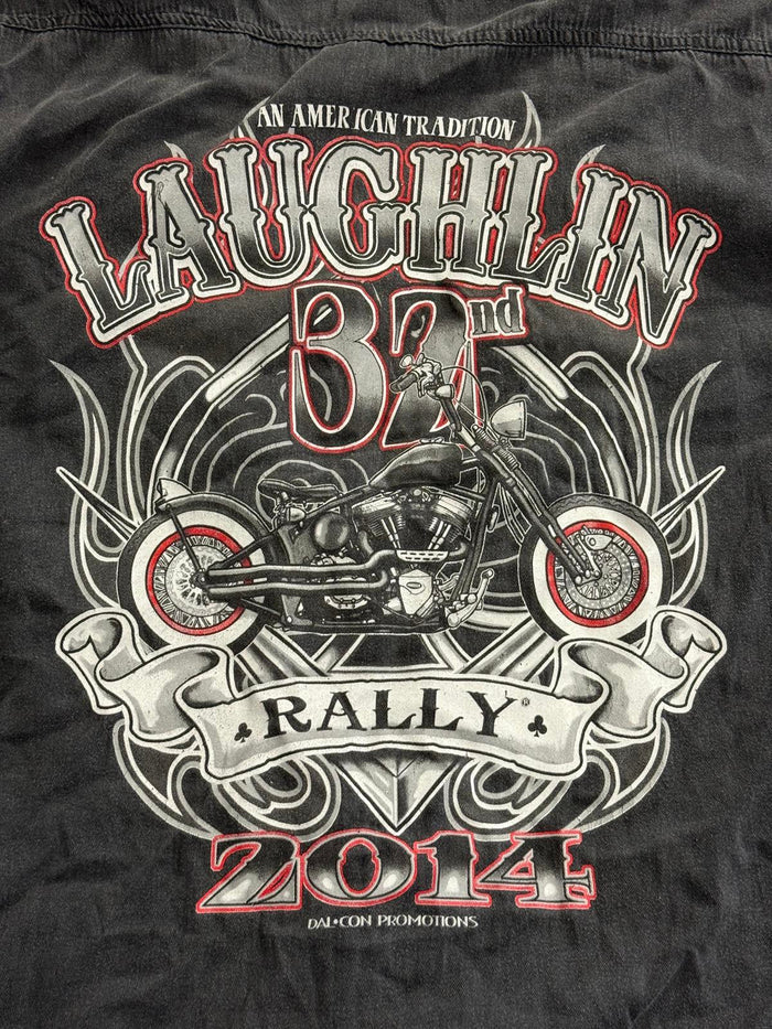 Biker Laughlin River Run Cut Off Vest 2014 Faded 2XL