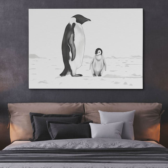 Black and White Penguins - Framed Art Print