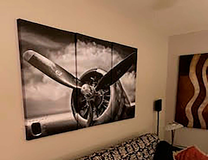 Black White Propeller Canvas Print #3020