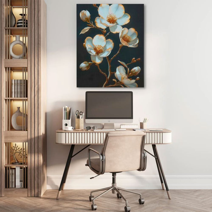 Blooming Nature - Black Wall Art for Hallway