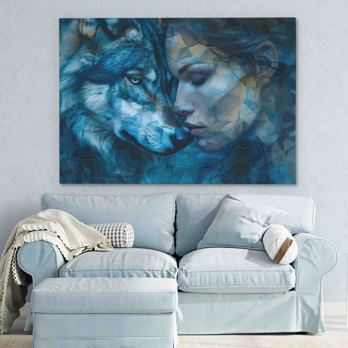 Blue Depths - Horizontal Wall Art in Black Frame