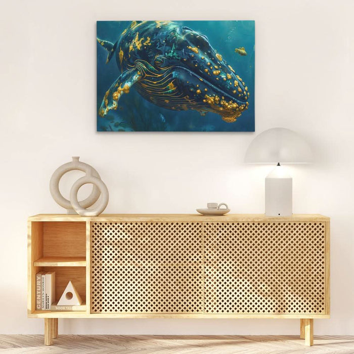 Blue Giant of the Sea - Blue Canvas Wall Art