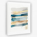 Blue Lines With Gold - Blue Lines Canvas Wall Art