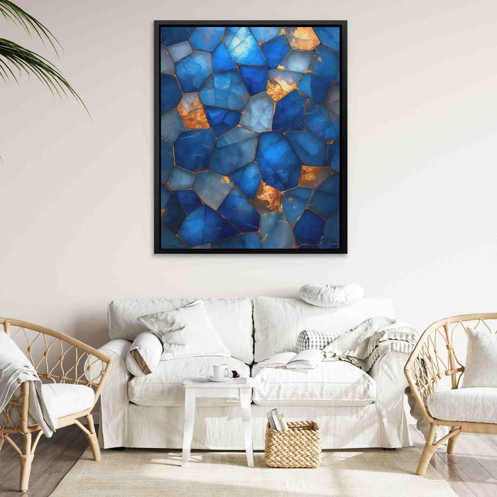 Blue Soul - Sapphire Wall Art in Black Frame