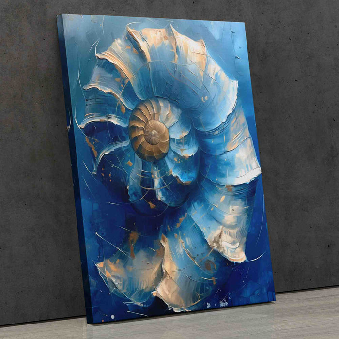 Blue Spiral - Ocean Wall Art in Black Frame