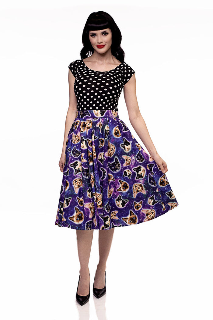 Boat Neck Top in Polka Dots