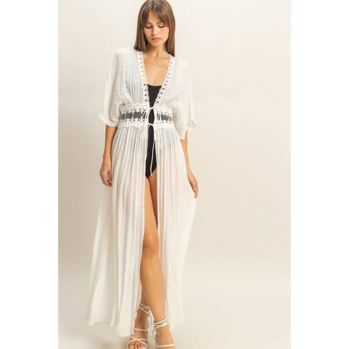 Boho Breeze Lace Long Duster