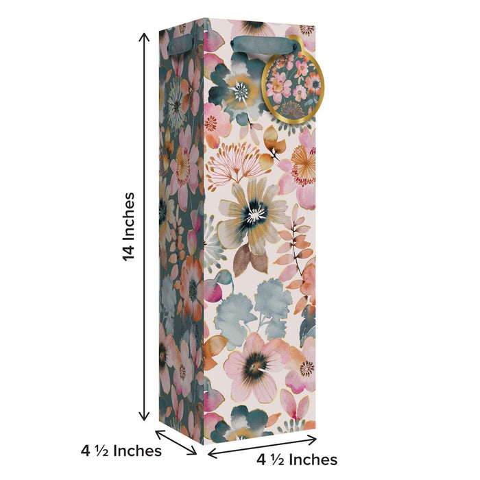 Bottle Tote - Painterly Petals